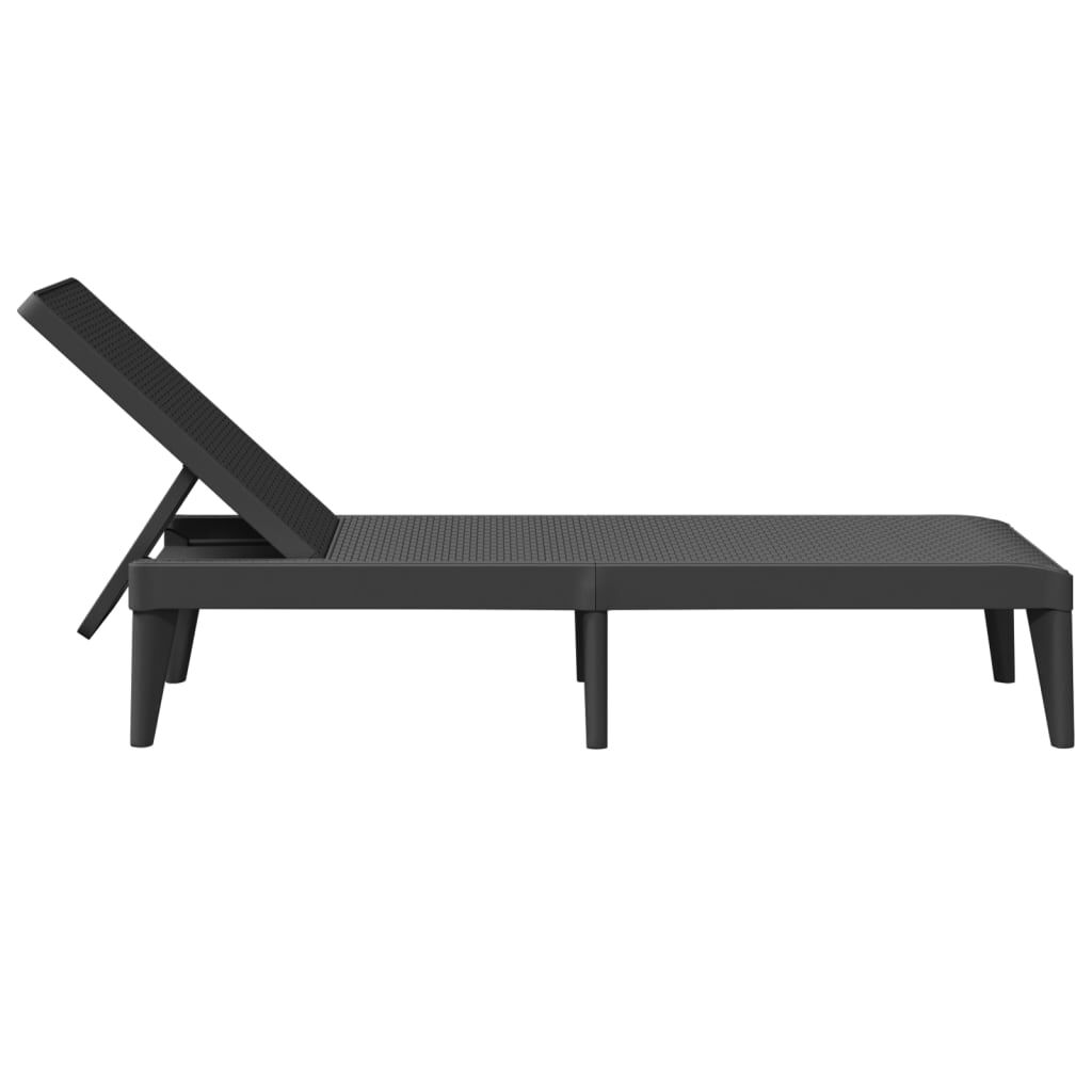 vidaXL Sonnenliege Anthrazit 186x60x29 cm PP