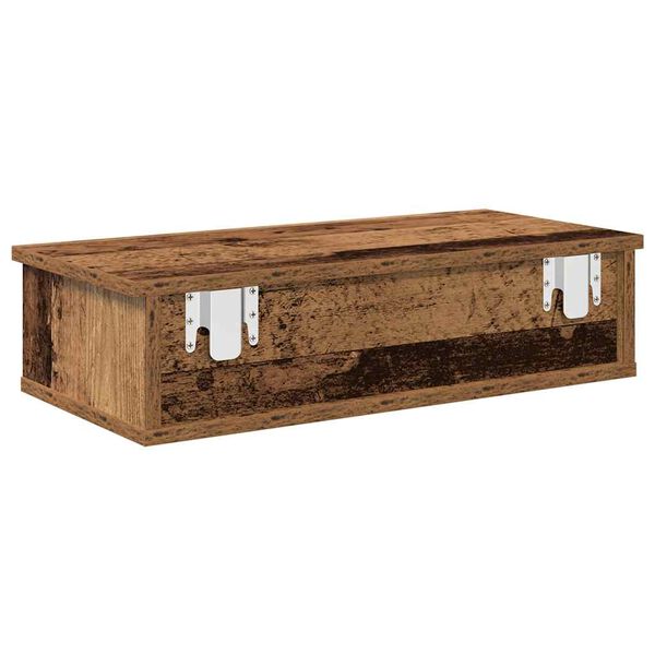 vidaXL Wandregal mit Schubladen Altholz-Optik 60x25x15cm Holzwerkstoff