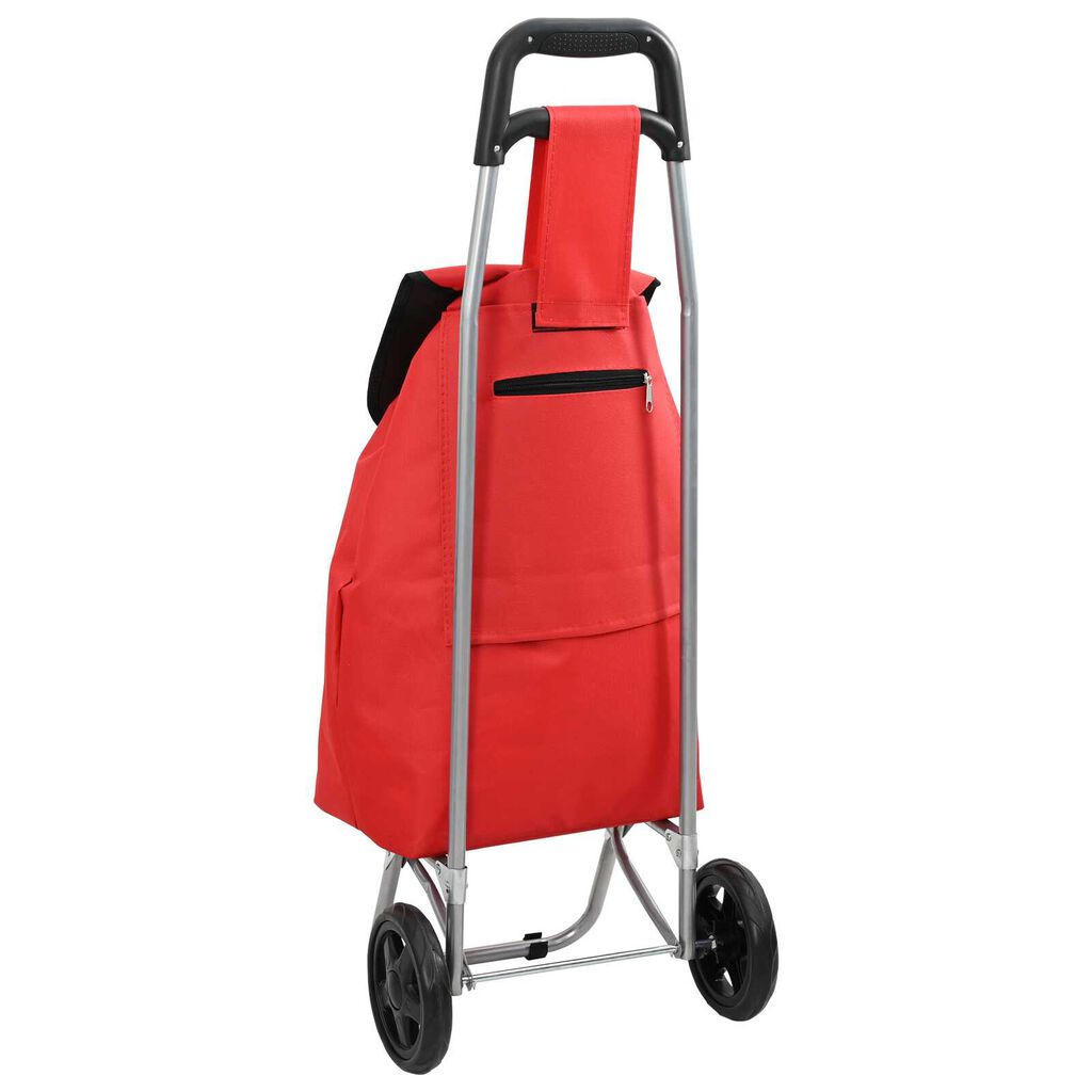 vidaXL Einkaufstrolley mit Rädern Rot 35 L