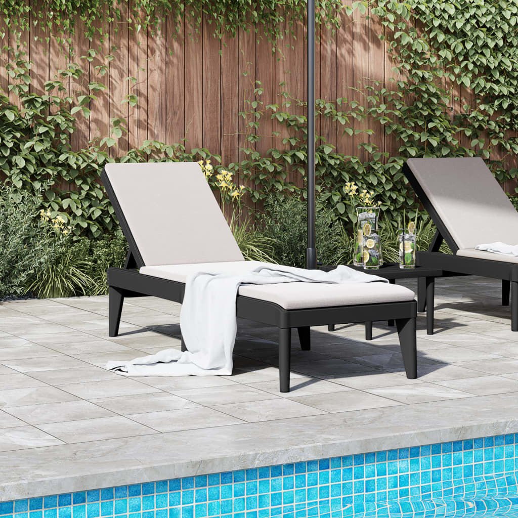 vidaXL Sonnenliege Anthrazit 186x60x29 cm PP