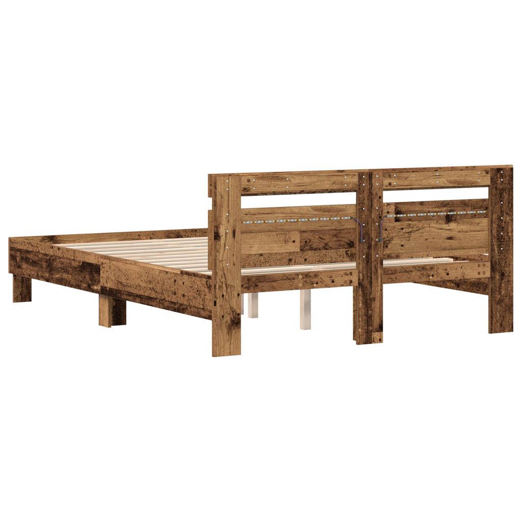 vidaXL Holz Bettgestell Altholz Massivholz Altholz 140 x 200 cm