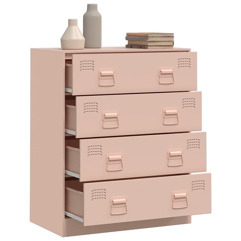 vidaXL Sideboard Rosa 67x39x83 cm Stahl