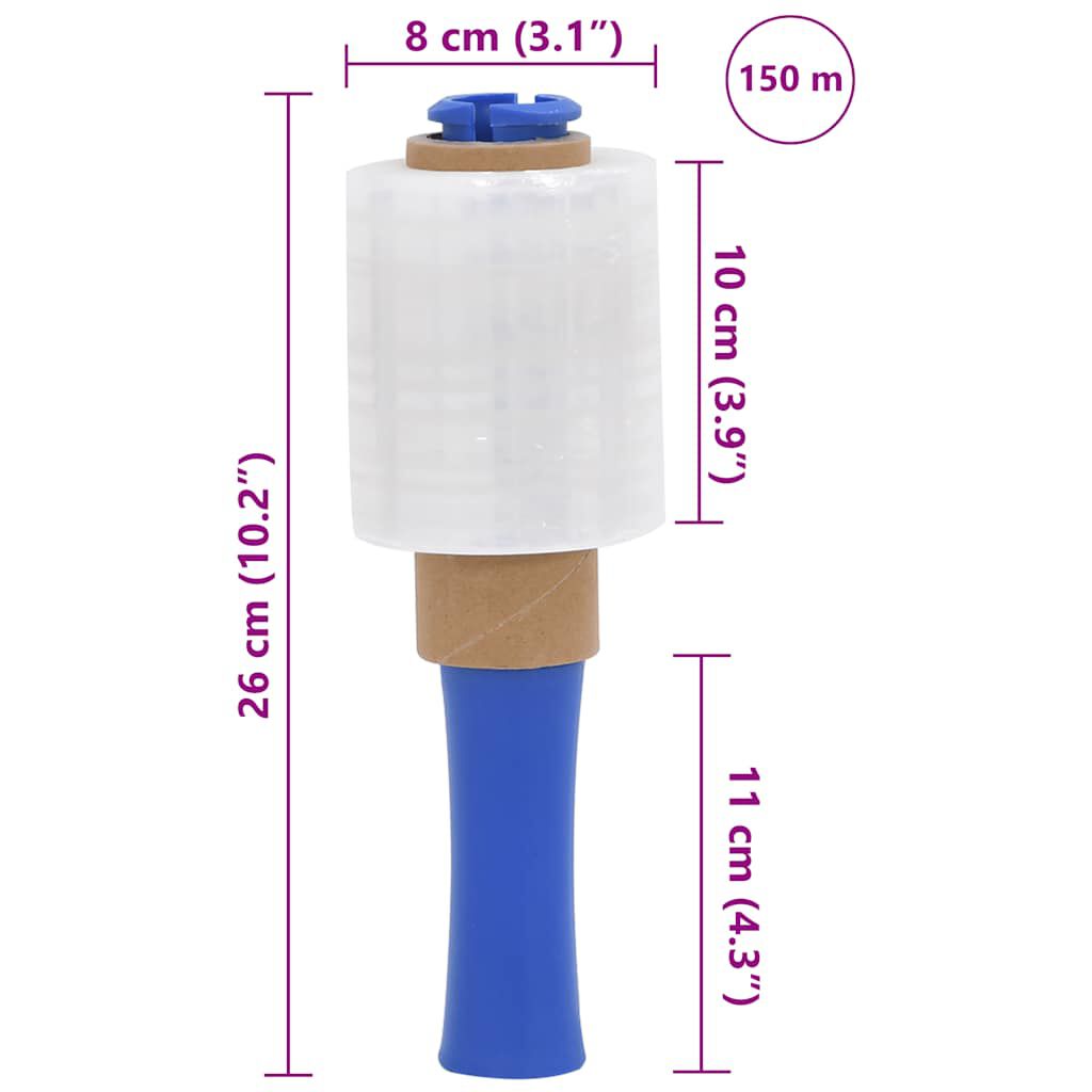 vidaXL Stretchfolien 50 Stk. Transparent 23 μm 10 cm x 150 m