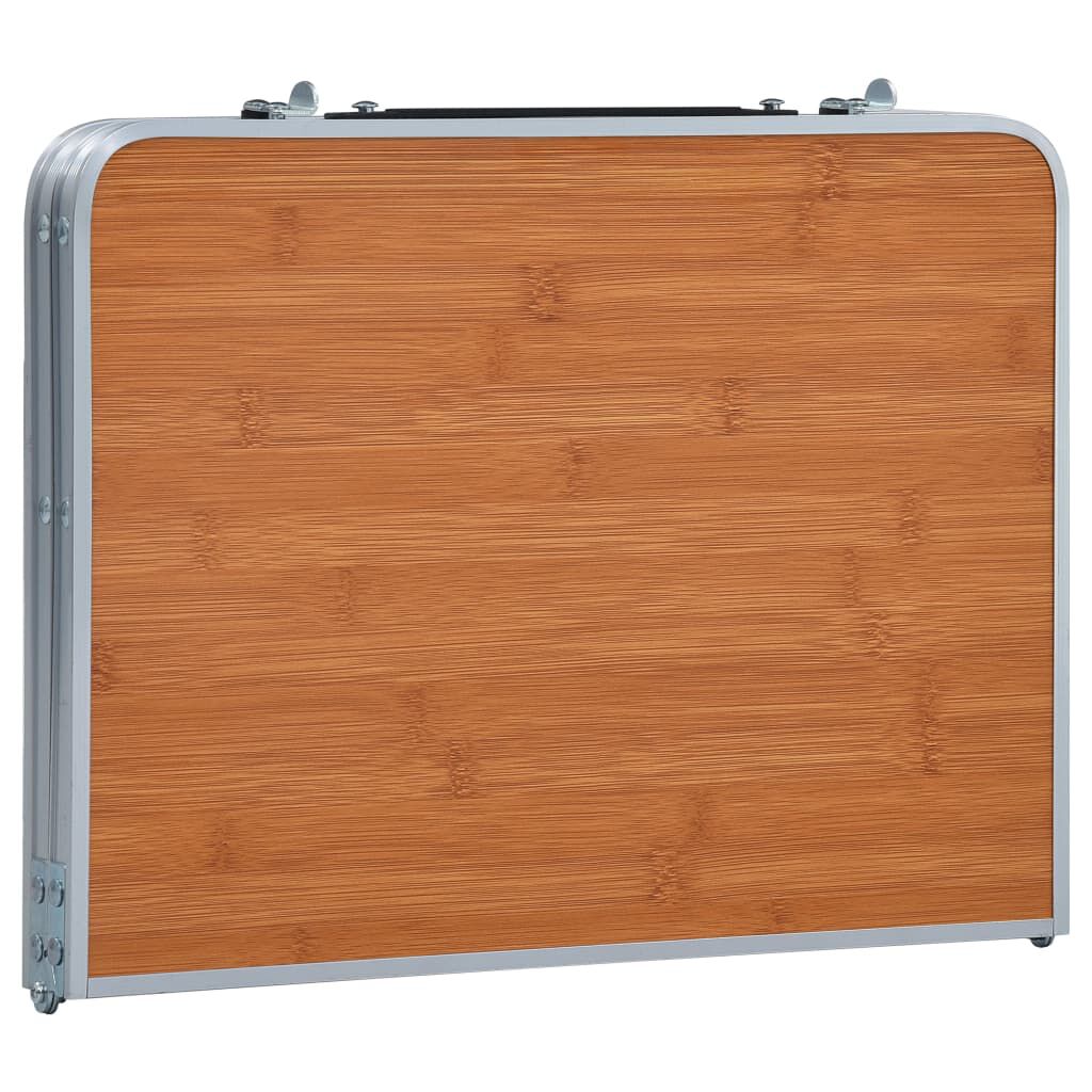 vidaXL Klappbarer Campingtisch Braun Aluminium 60 x 40 cm