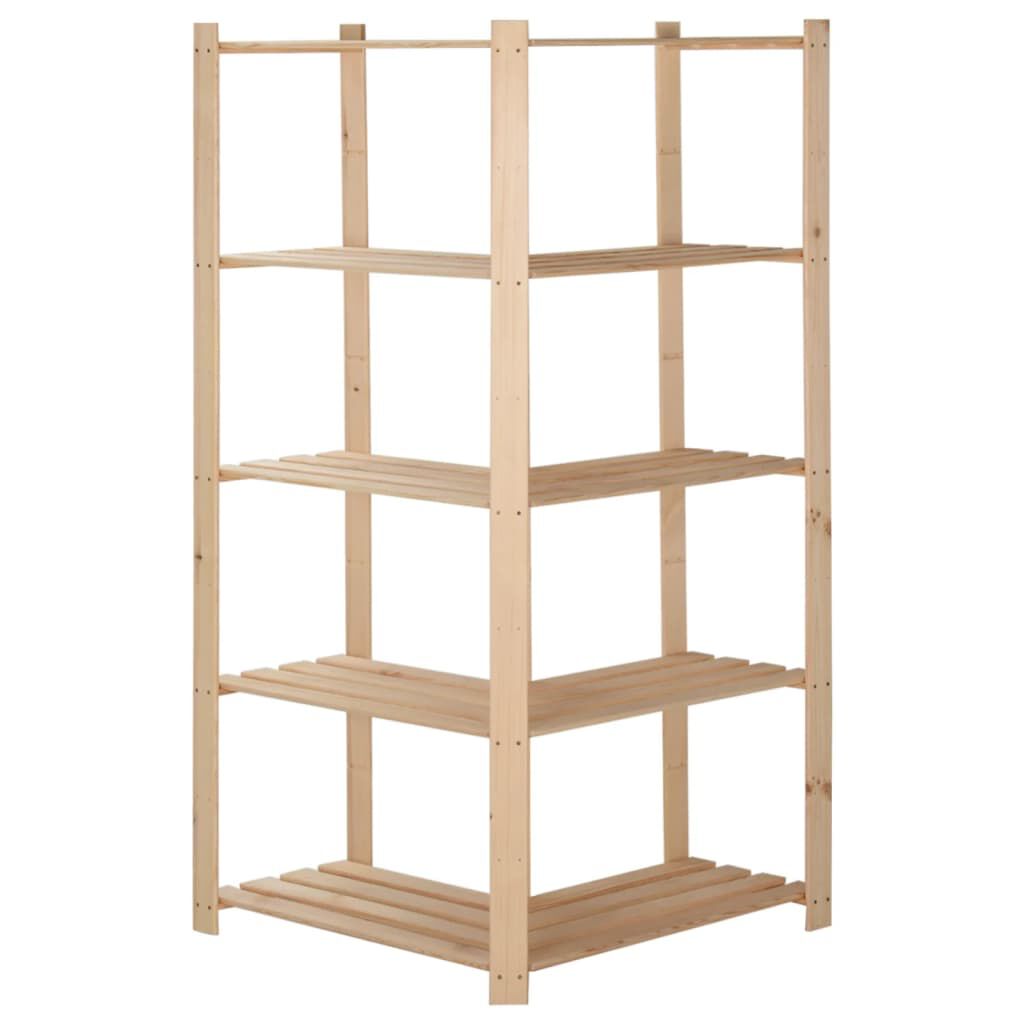 vidaXL Eck-Lagerregal mit 5 Böden 82,5x82,5x170 cm Massivholz Kiefer