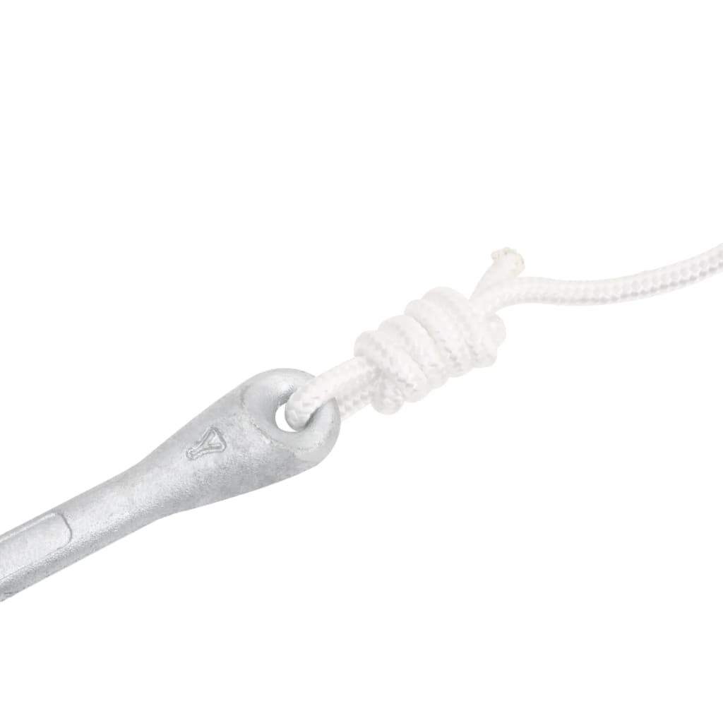 vidaXL Klappanker mit Seil Silbern 1,5 kg Temperguss