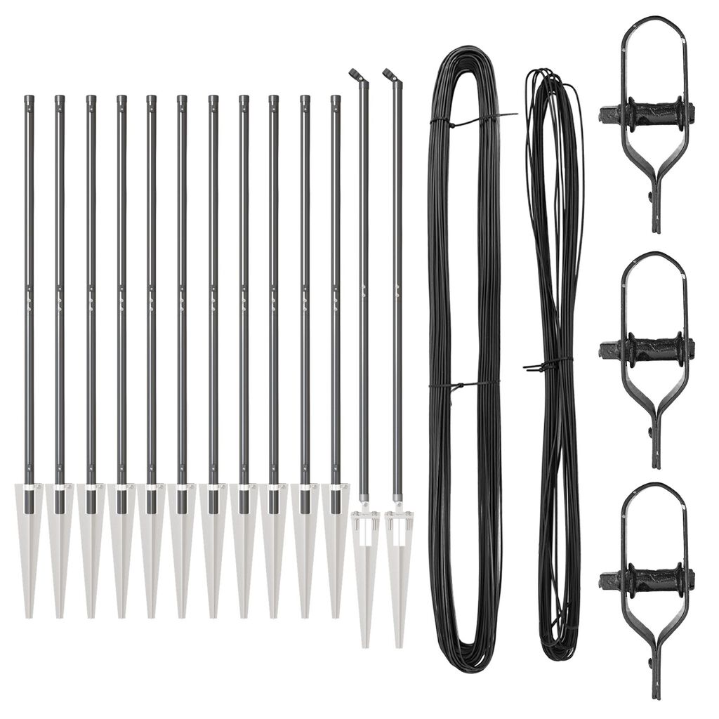vidaXL Pfosten mit Spike 13 Stück Ø32 mm 180 cm verzinkter Stahl