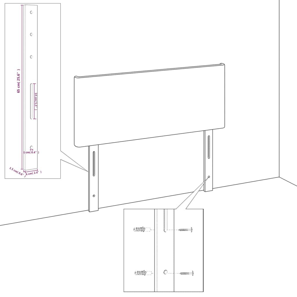 vidaXL Kopfteile 2 Stk. Hellgrau 100x5x78/88 cm Stoff