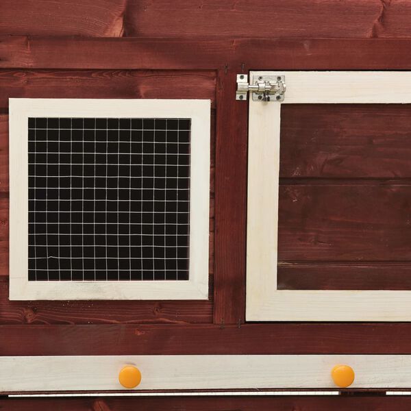 vidaXL Kaninchenstall Mokka und Weiß 140x63x120 cm Tanne Massivholz