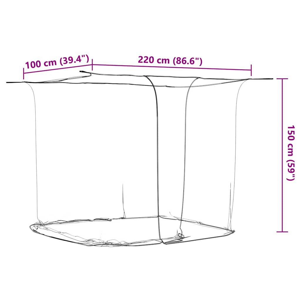 vidaXL Moskitonetz zum Aufhängen 156 Mesh Weiß 220x100x150 cm