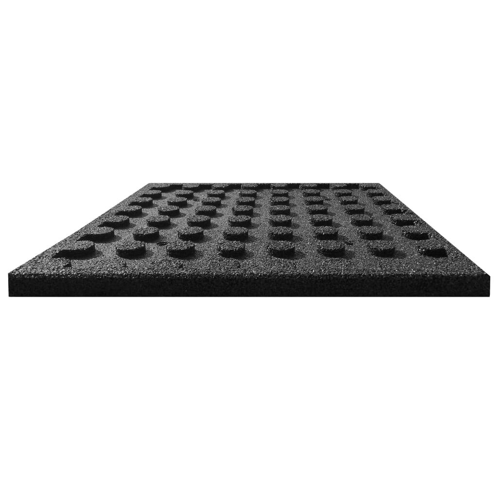 vidaXL Fallschutzfliesen 6 Stk. Gummi 50 x 50 x 3 cm Schwarz