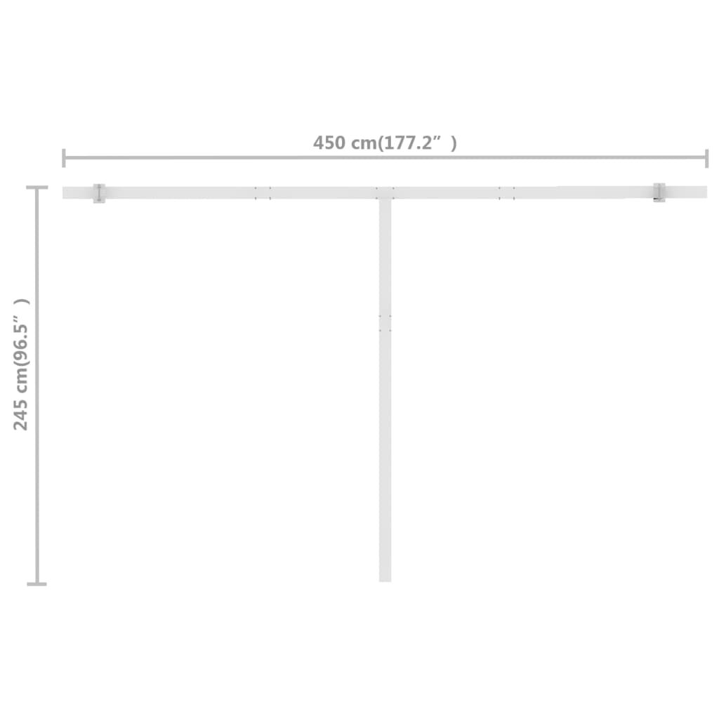 vidaXL Standmarkise Manuell Einziehbar 400x300 cm Blau/Weiß