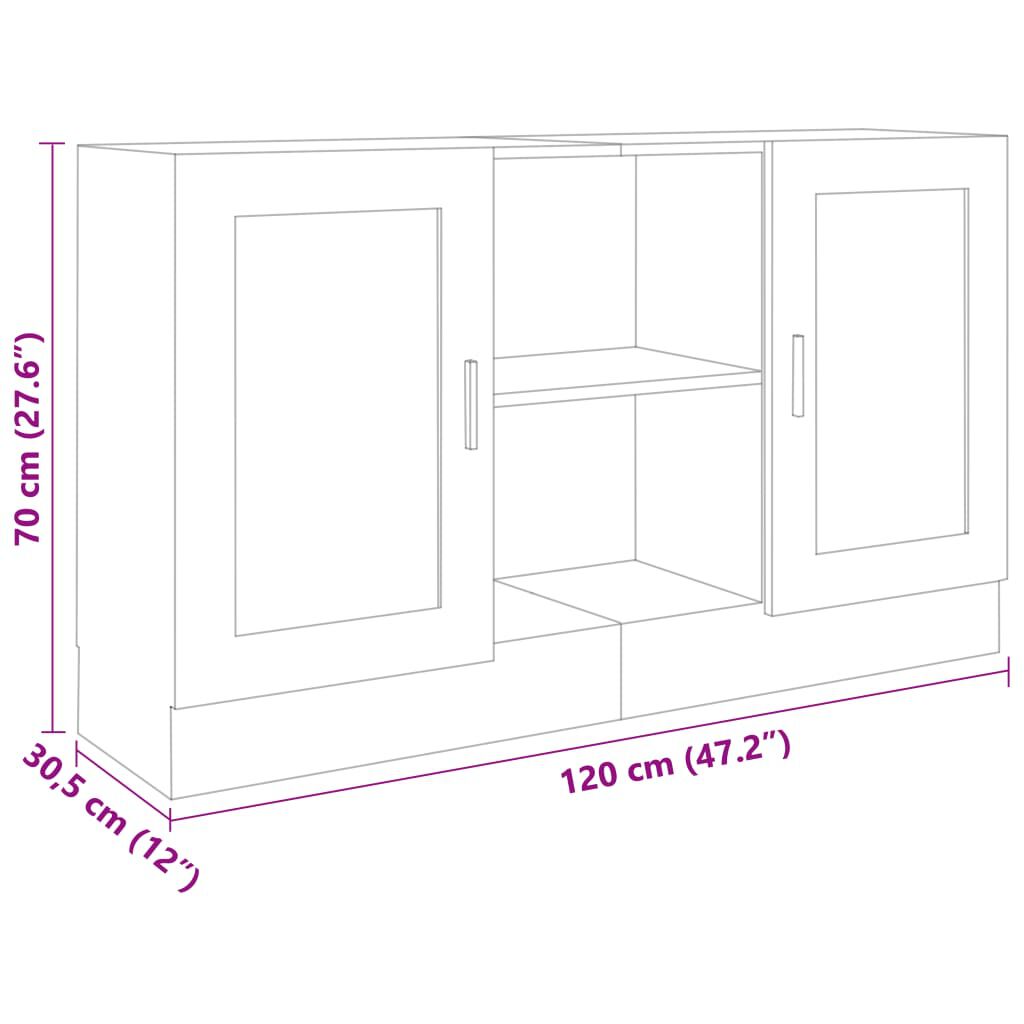 vidaXL Sideboard Betongrau 120x30,5x70 cm Holzwerkstoff