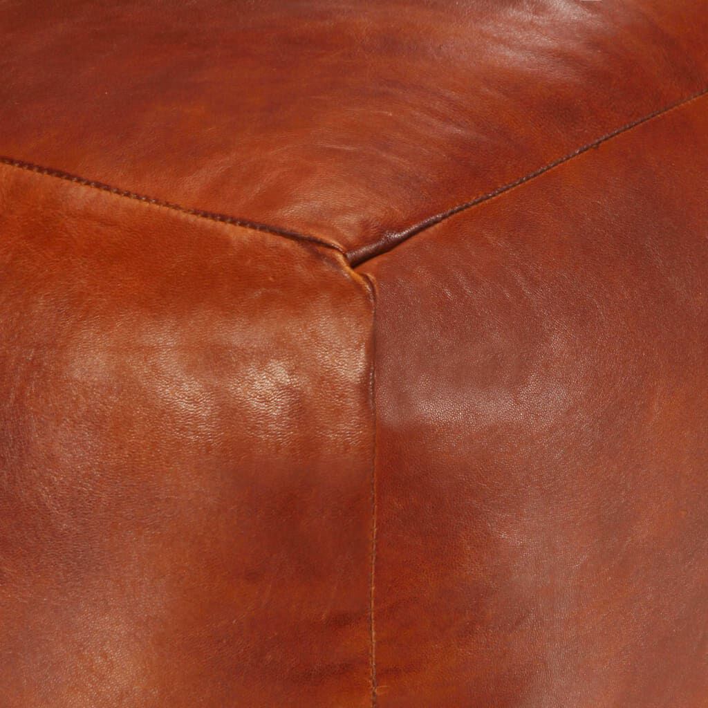 vidaXL Pouf Hellbraun 40 x 40 x 40 cm Echtes Ziegenleder
